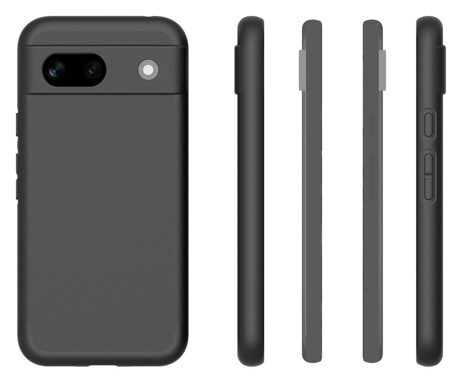 Google Pixel 8a Hoesje Matte Back Cover Dun TPU Zwart afbeelding 5