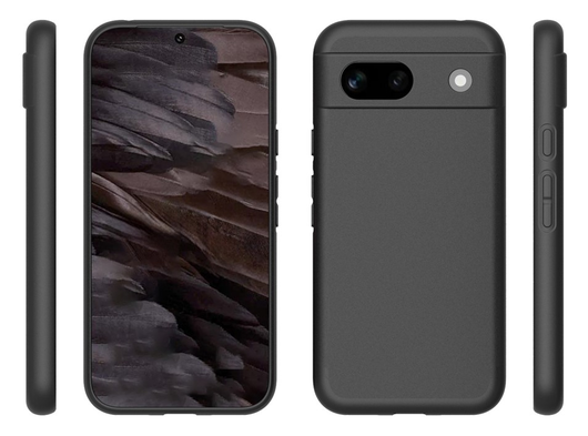 Google Pixel 8a Hoesje Matte Back Cover Dun TPU Zwart afbeelding 6