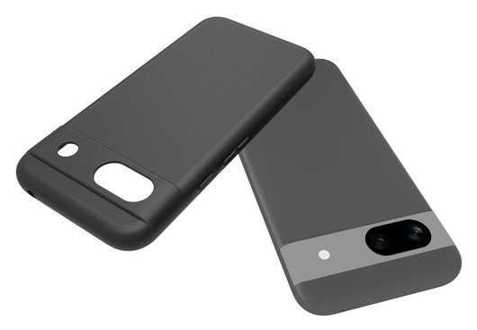 Google Pixel 8a Hoesje Matte Back Cover Dun TPU Zwart afbeelding 2