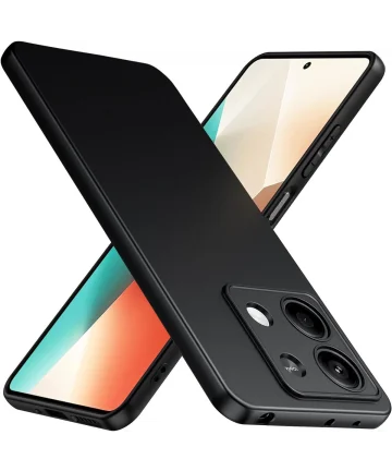 Xiaomi Redmi Note 13 5G Hoesje Matte Back Cover Dun TPU Zwart Hoesjes