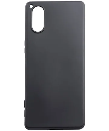 Sony Xperia 5 V Hoesje Matte Back Cover Dun TPU Zwart Hoesjes