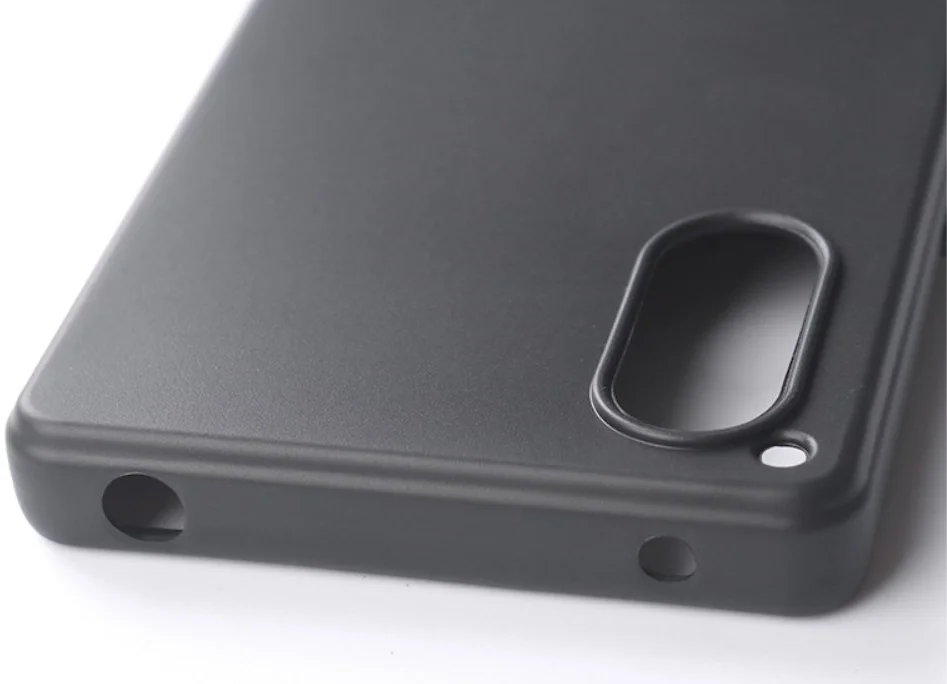 Sony Xperia 5 V Hoesje Matte Back Cover Dun TPU Zwart afbeelding 4