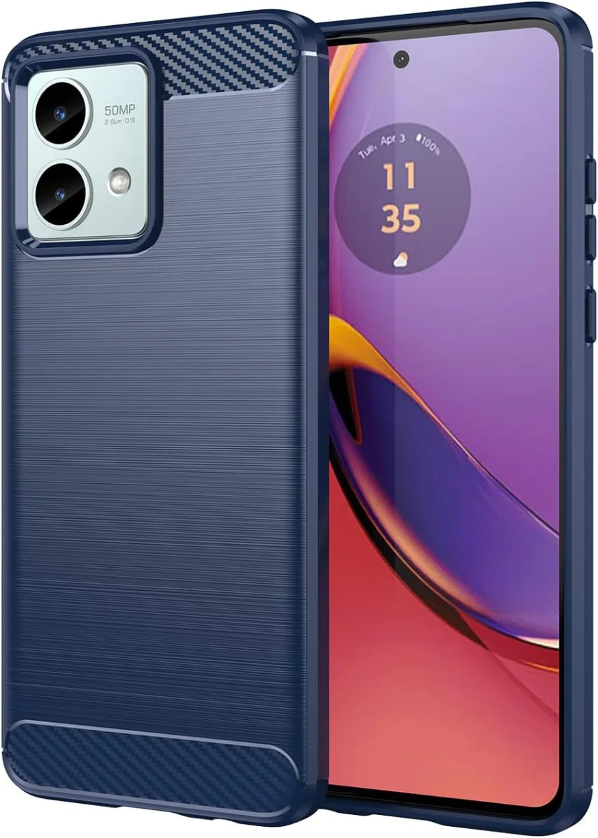 Motorola Moto G84 Hoesje Geborsteld TPU Flexibele Back Cover Blauw afbeelding 1