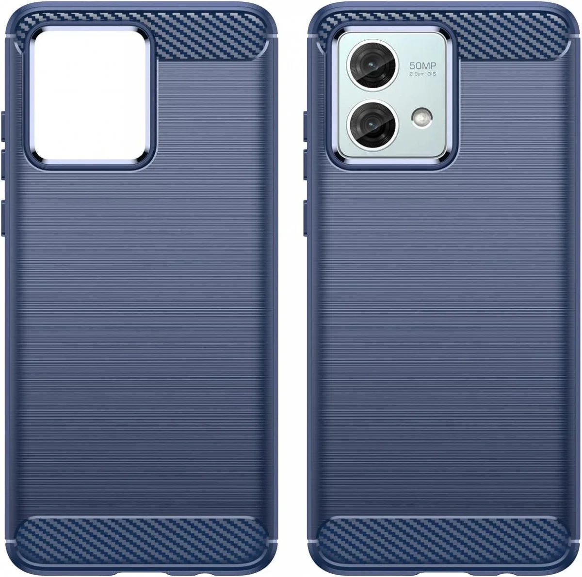 Motorola Moto G84 Hoesje Geborsteld TPU Flexibele Back Cover Blauw afbeelding 2