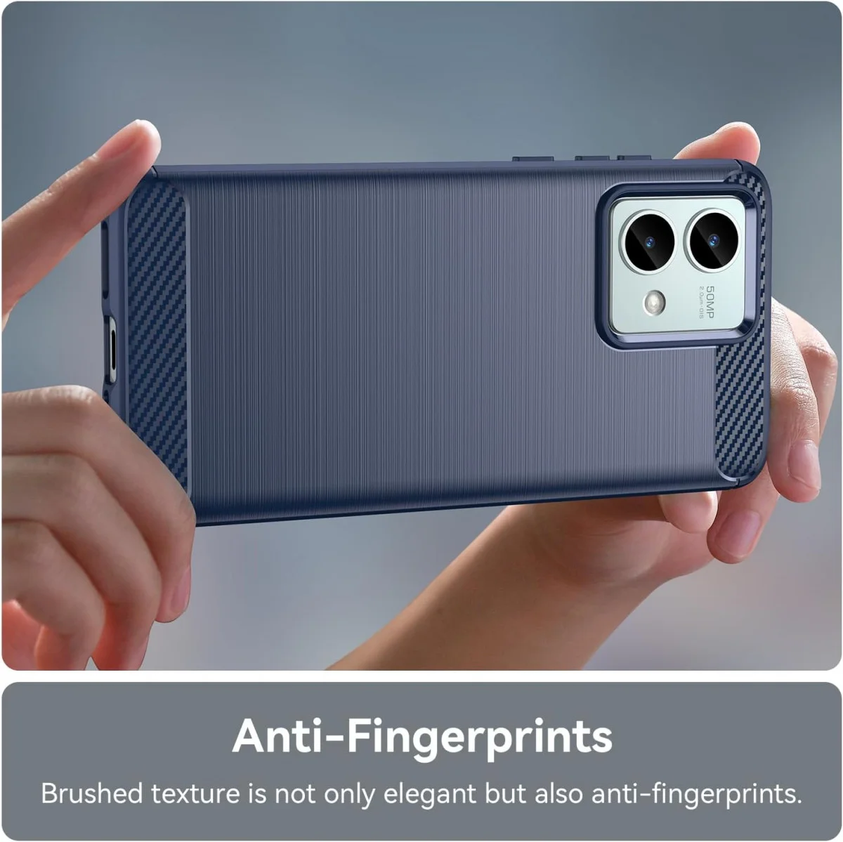 Motorola Moto G84 Hoesje Geborsteld TPU Flexibele Back Cover Blauw afbeelding 7