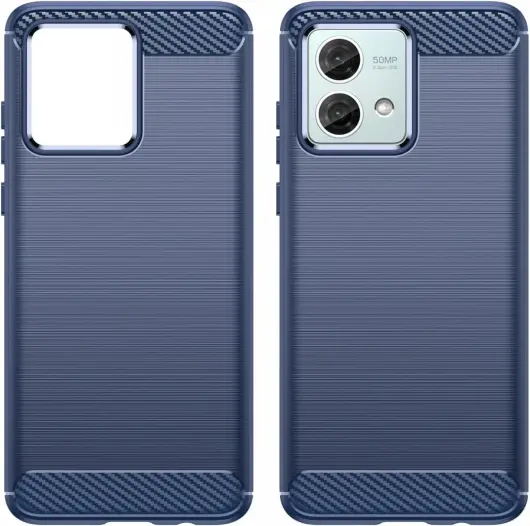 Motorola Moto G84 Hoesje Geborsteld TPU Flexibele Back Cover Blauw afbeelding 2