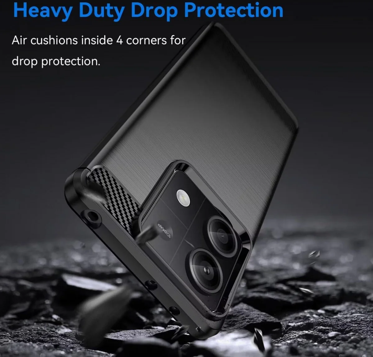 Xiaomi Redmi Note 13 5G Hoesje Geborsteld TPU Back Cover Zwart afbeelding 4