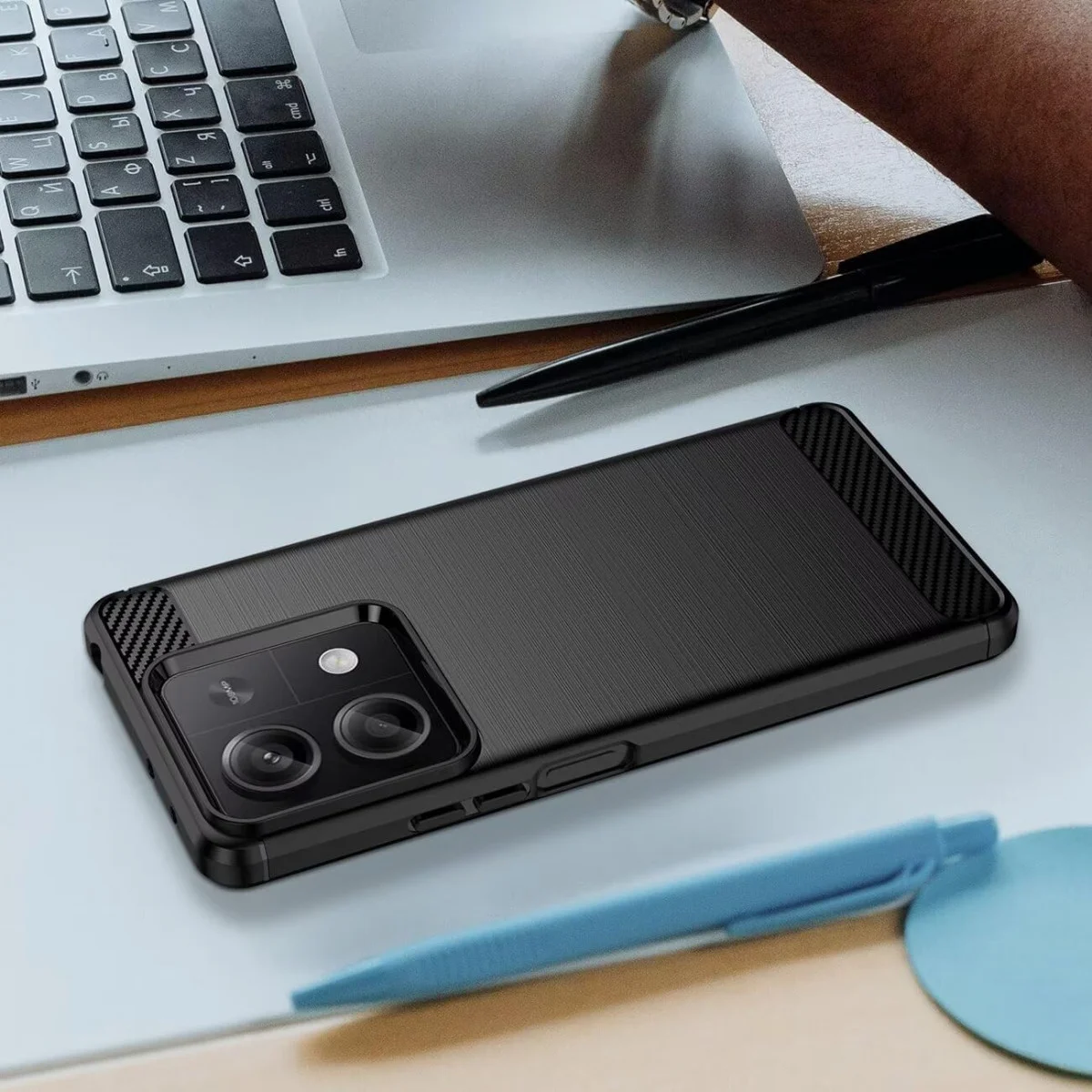 Xiaomi Redmi Note 13 5G Hoesje Geborsteld TPU Back Cover Zwart afbeelding 9