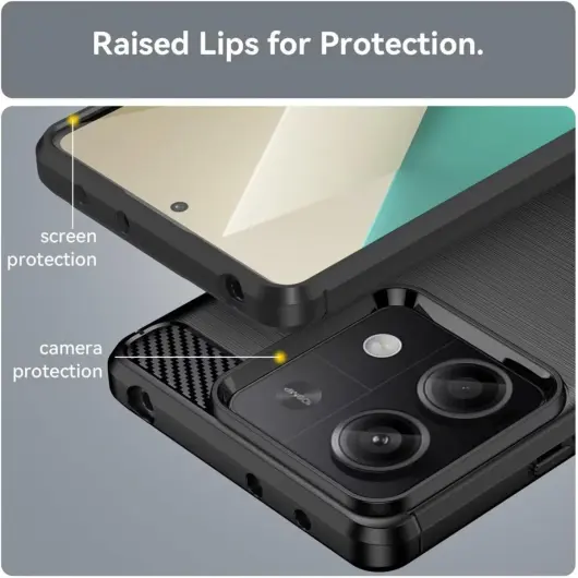 Xiaomi Redmi Note 13 5G Hoesje Geborsteld TPU Back Cover Zwart afbeelding 5
