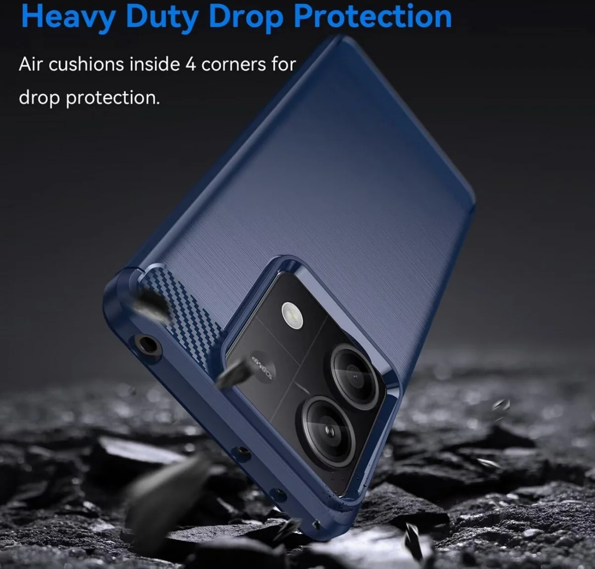 Xiaomi Redmi Note 13 5G Hoesje Geborsteld TPU Back Cover Blauw afbeelding 4