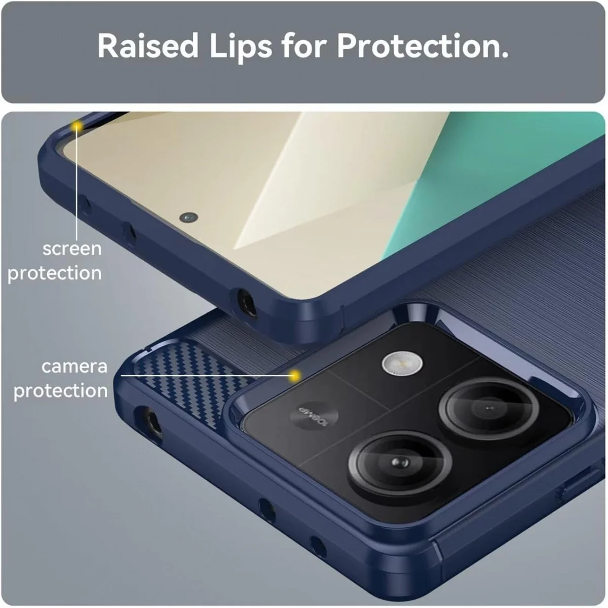 Xiaomi Redmi Note 13 5G Hoesje Geborsteld TPU Back Cover Blauw afbeelding 5