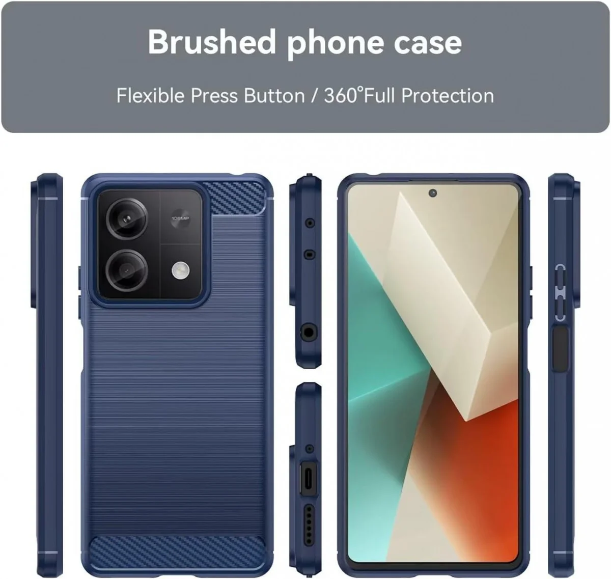 Xiaomi Redmi Note 13 5G Hoesje Geborsteld TPU Back Cover Blauw afbeelding 8