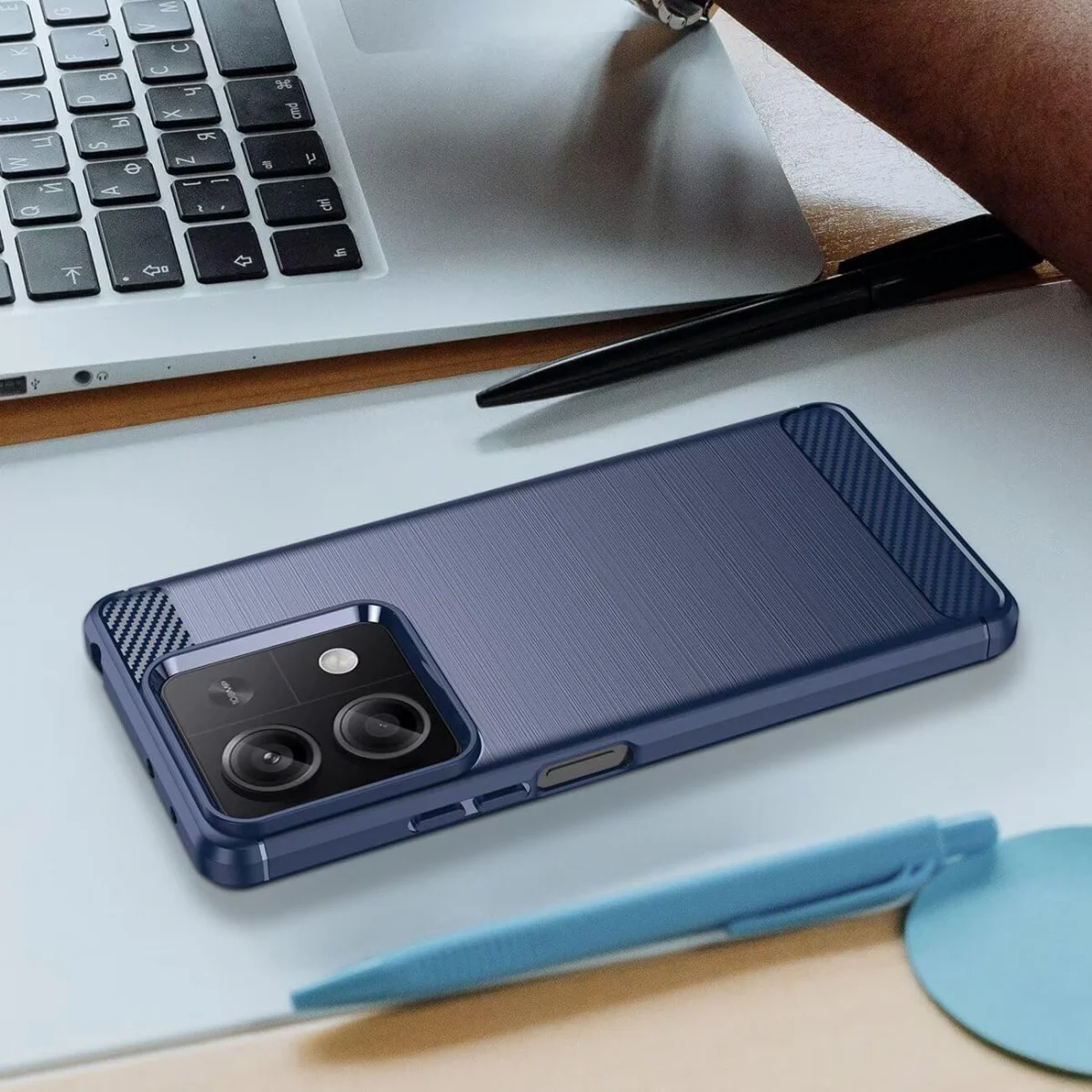 Xiaomi Redmi Note 13 5G Hoesje Geborsteld TPU Back Cover Blauw afbeelding 9