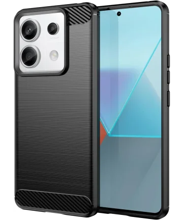 Xiaomi Redmi Note 13 Pro 5G/Poco X6 Hoesje Geborsteld Backcover Zwart Hoesjes