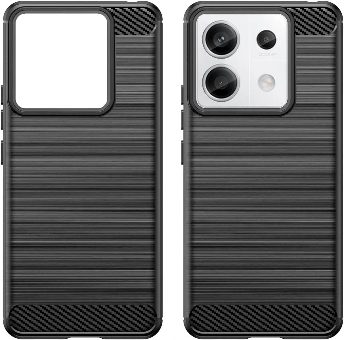 Xiaomi Redmi Note 13 Pro 5G/Poco X6 Hoesje Geborsteld Backcover Zwart afbeelding 2