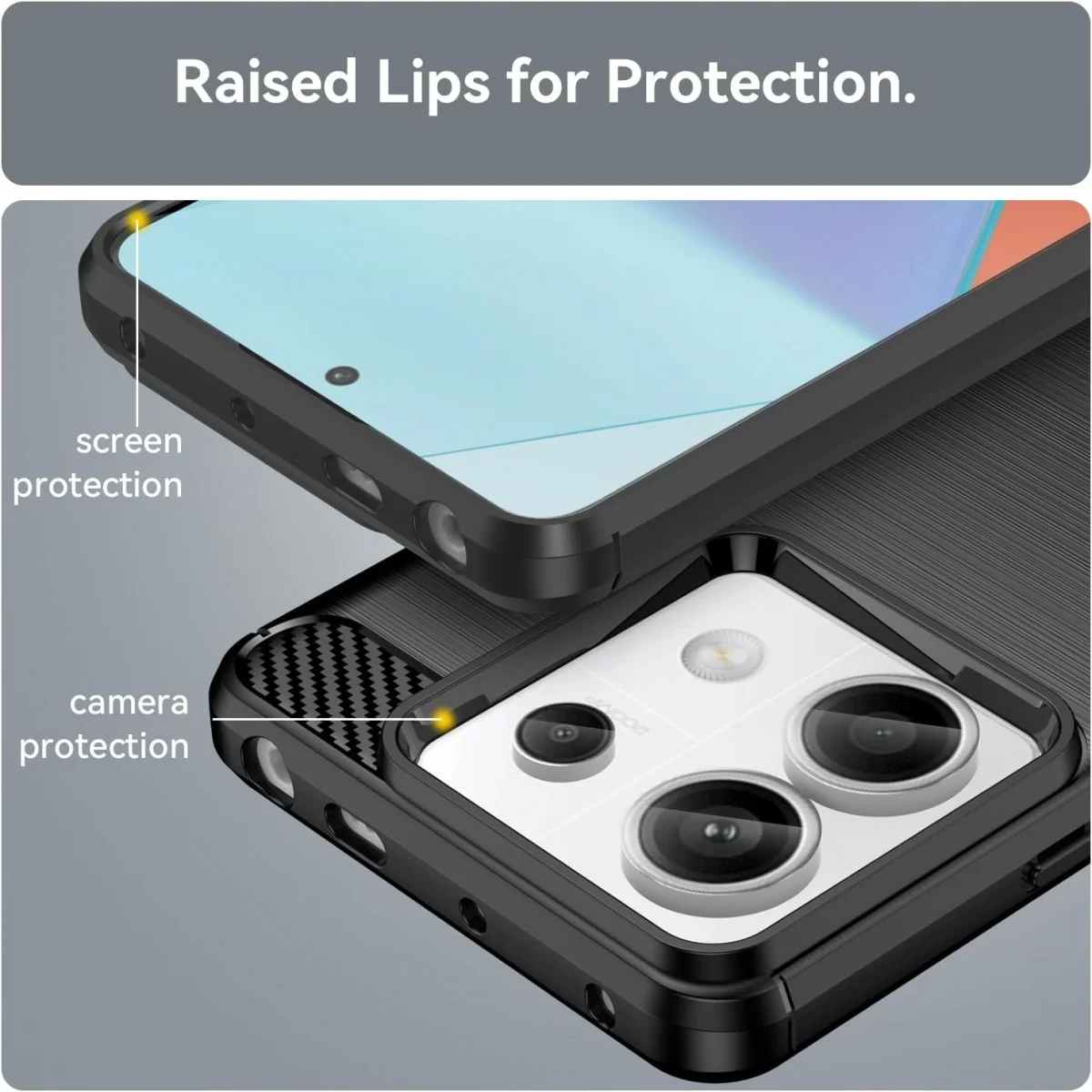 Xiaomi Redmi Note 13 Pro 5G/Poco X6 Hoesje Geborsteld Backcover Zwart afbeelding 8