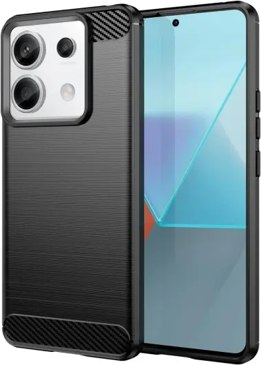 Xiaomi Redmi Note 13 Pro 5G/Poco X6 Hoesje Geborsteld Backcover Zwart afbeelding 1