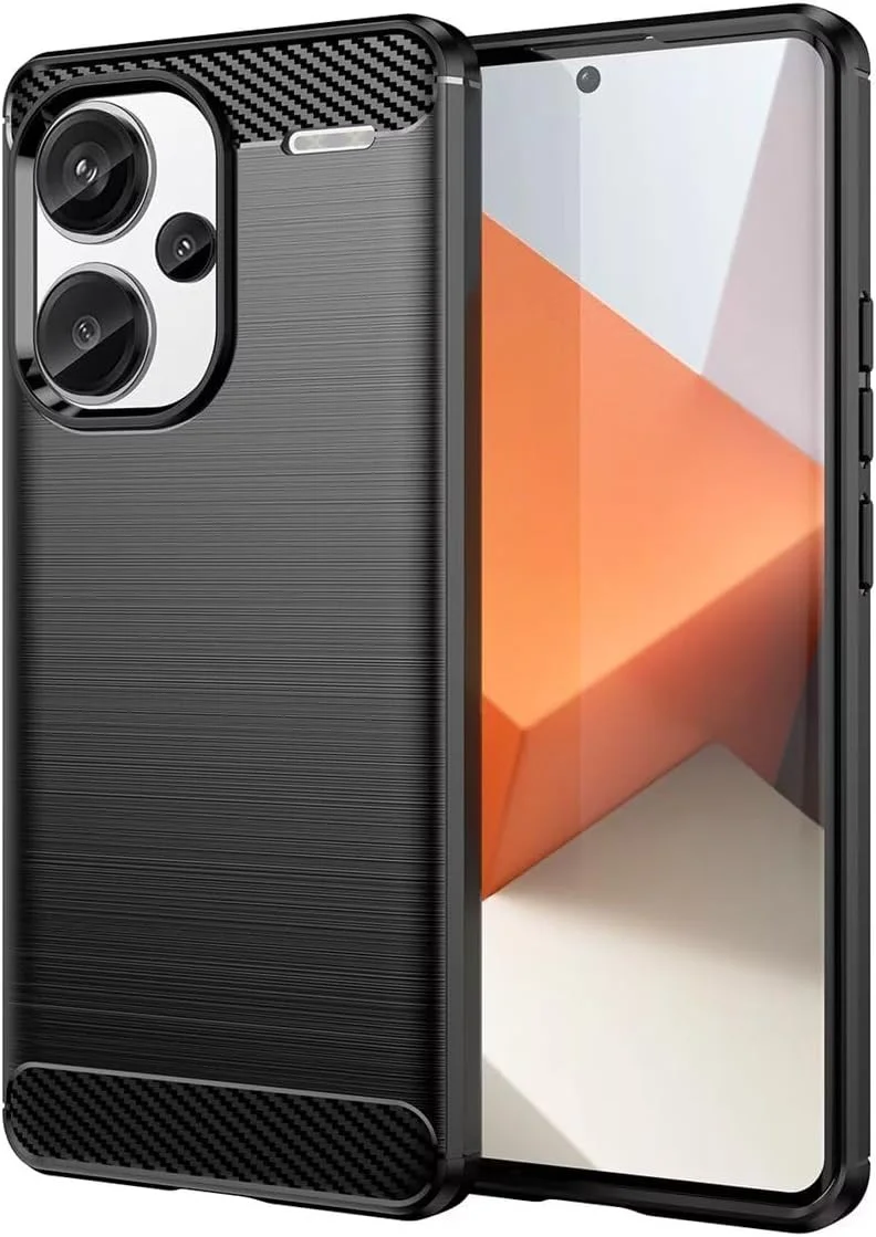 Xiaomi Redmi Note 13 Pro Plus Hoesje Geborsteld TPU Back Cover Zwart afbeelding 1