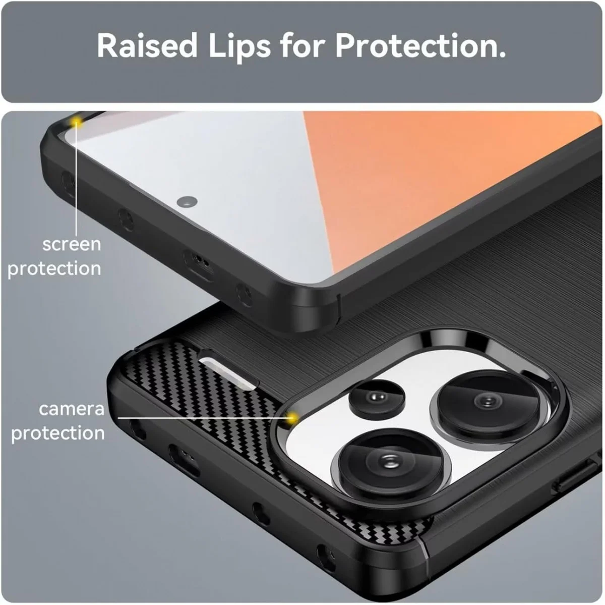 Xiaomi Redmi Note 13 Pro Plus Hoesje Geborsteld TPU Back Cover Zwart afbeelding 5