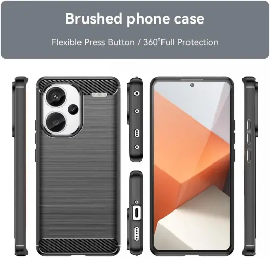 Xiaomi Redmi Note 13 Pro Plus Hoesje Geborsteld TPU Back Cover Zwart afbeelding 7