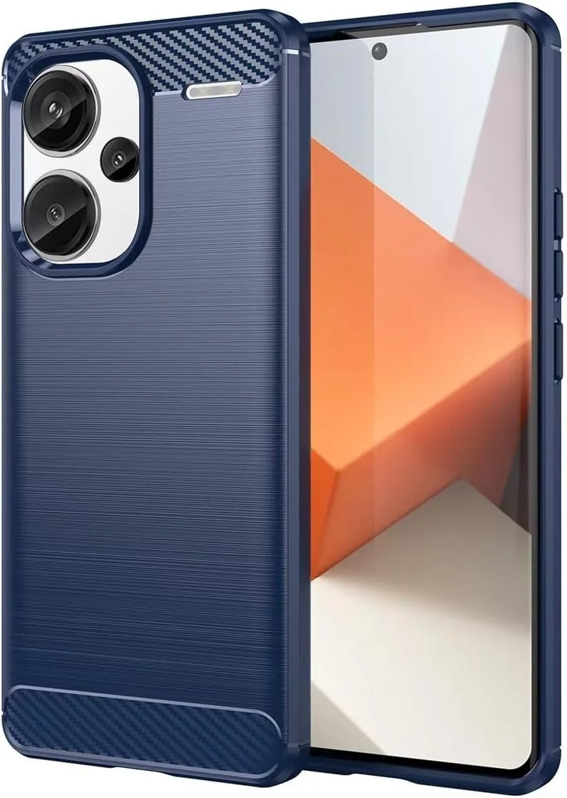 Xiaomi Redmi Note 13 Pro Plus Hoesje Geborsteld TPU Back Cover Blauw afbeelding 1