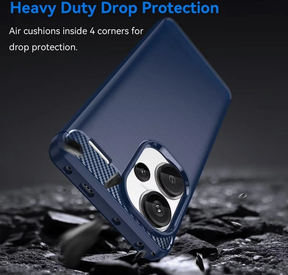 Xiaomi Redmi Note 13 Pro Plus Hoesje Geborsteld TPU Back Cover Blauw afbeelding 4