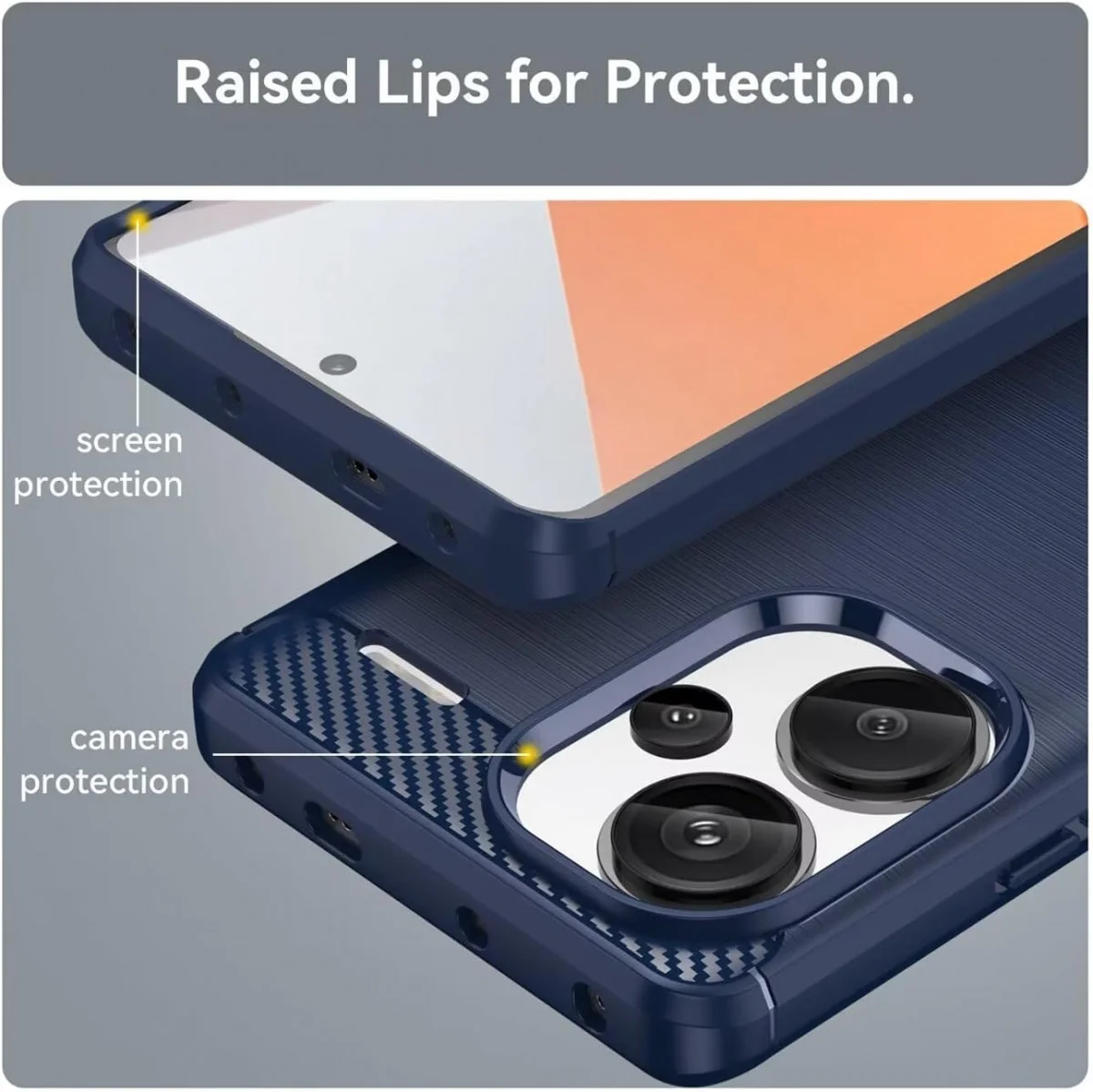 Xiaomi Redmi Note 13 Pro Plus Hoesje Geborsteld TPU Back Cover Blauw afbeelding 5