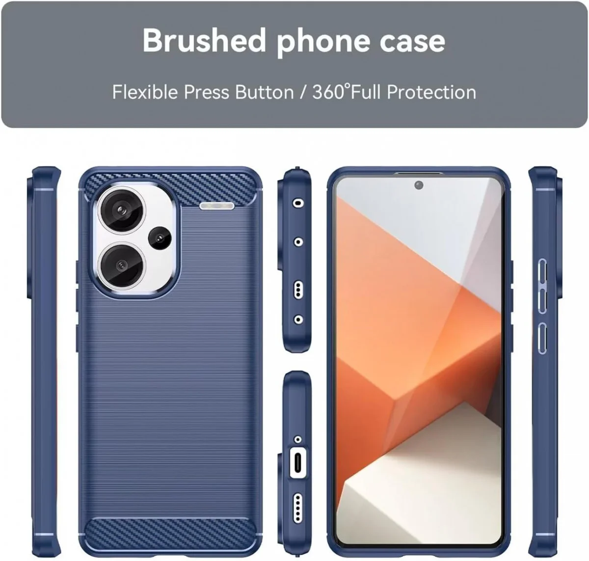 Xiaomi Redmi Note 13 Pro Plus Hoesje Geborsteld TPU Back Cover Blauw afbeelding 7