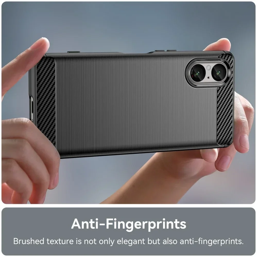 Sony Xperia 5 V Hoesje Geborsteld TPU Flexibele Back Cover Zwart afbeelding 6