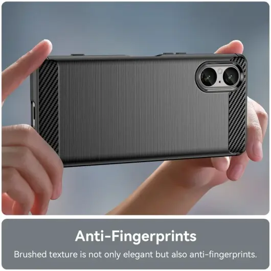 Sony Xperia 5 V Hoesje Geborsteld TPU Flexibele Back Cover Zwart afbeelding 6