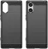 Sony Xperia 5 V Hoesje Geborsteld TPU Flexibele Back Cover Zwart afbeelding 2