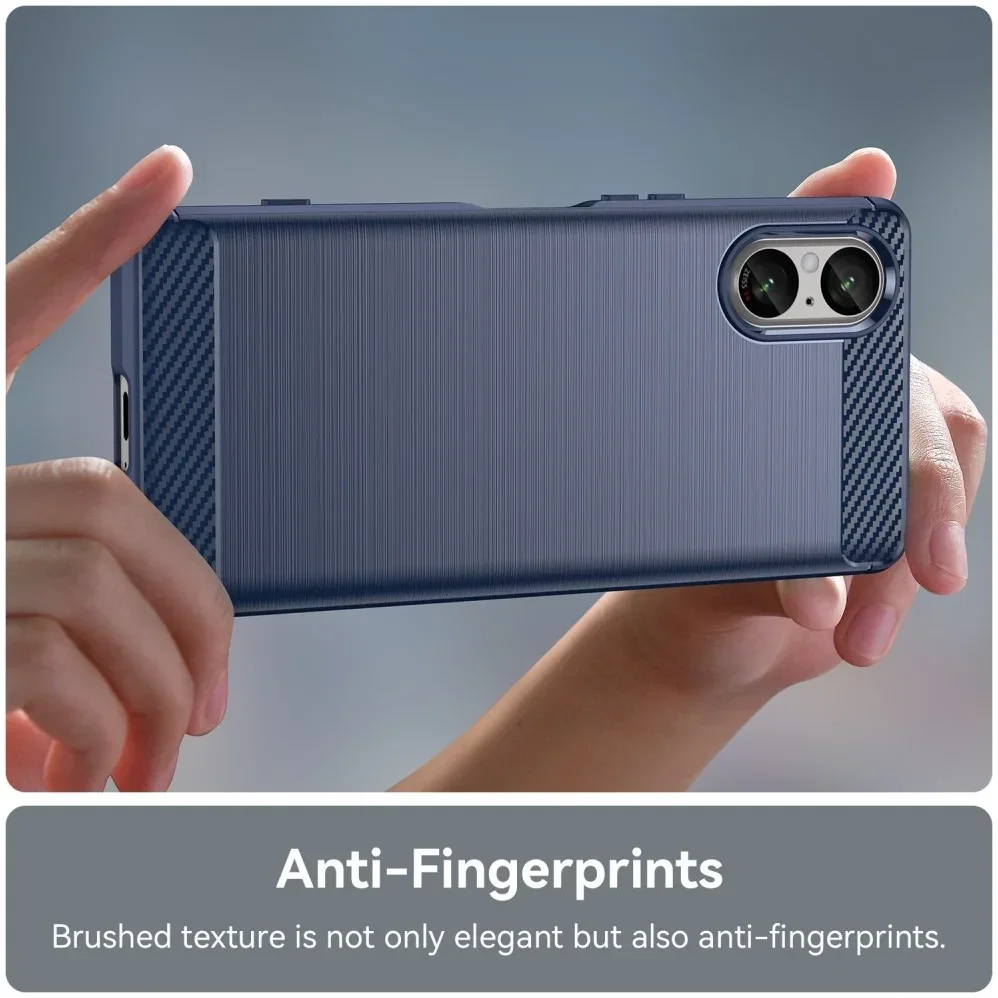 Sony Xperia 5 V Hoesje Geborsteld TPU Flexibele Back Cover Blauw afbeelding 7