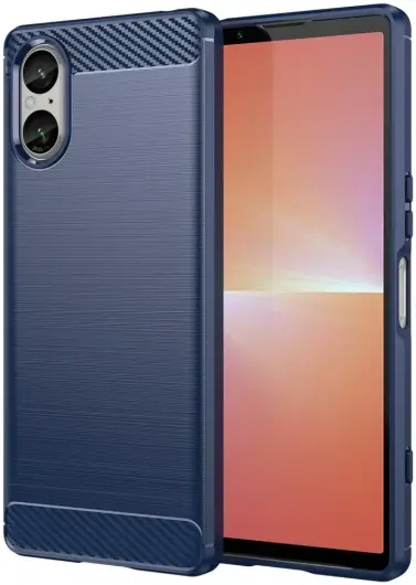 Sony Xperia 5 V Hoesje Geborsteld TPU Flexibele Back Cover Blauw afbeelding 1