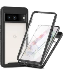 Google Pixel 8a Hoesje Full Protect 360° Cover Hybride Zwart