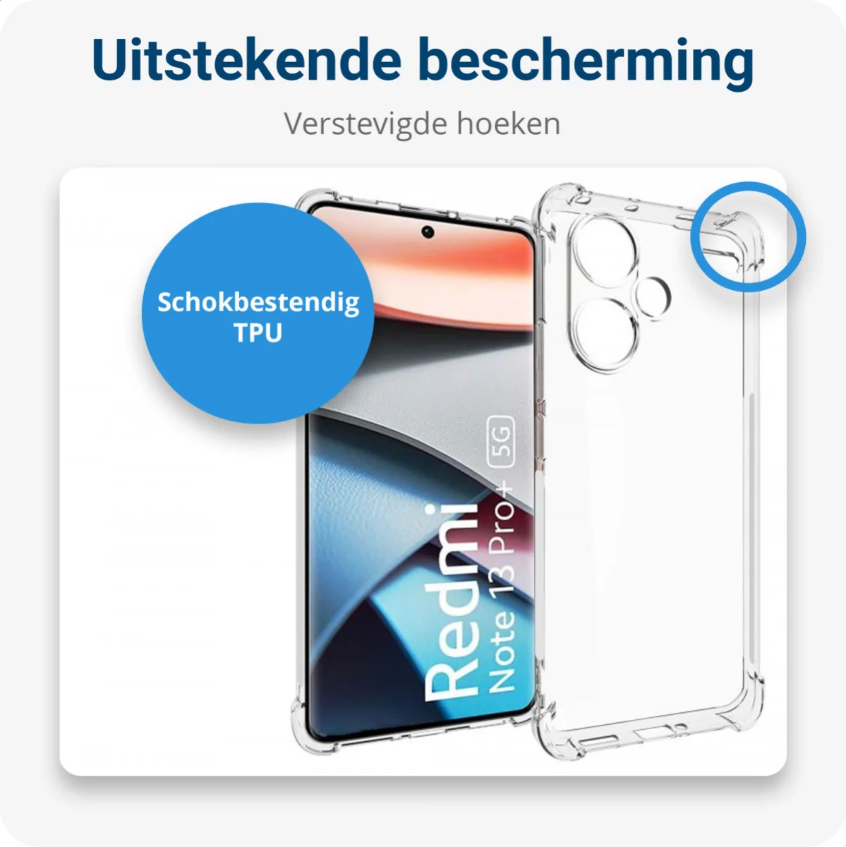 Xiaomi Redmi Note 13 Pro Plus Hoesje Koord Schokbestendig Transparant afbeelding 2