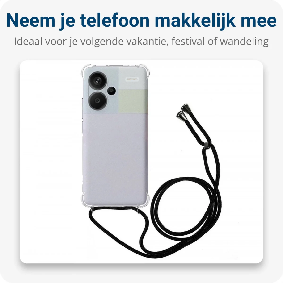 Xiaomi Redmi Note 13 Pro Plus Hoesje Koord Schokbestendig Transparant afbeelding 3