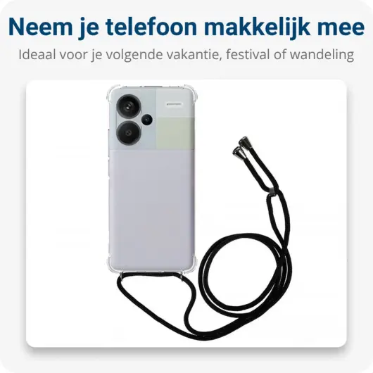 Xiaomi Redmi Note 13 Pro Plus Hoesje Koord Schokbestendig Transparant afbeelding 3
