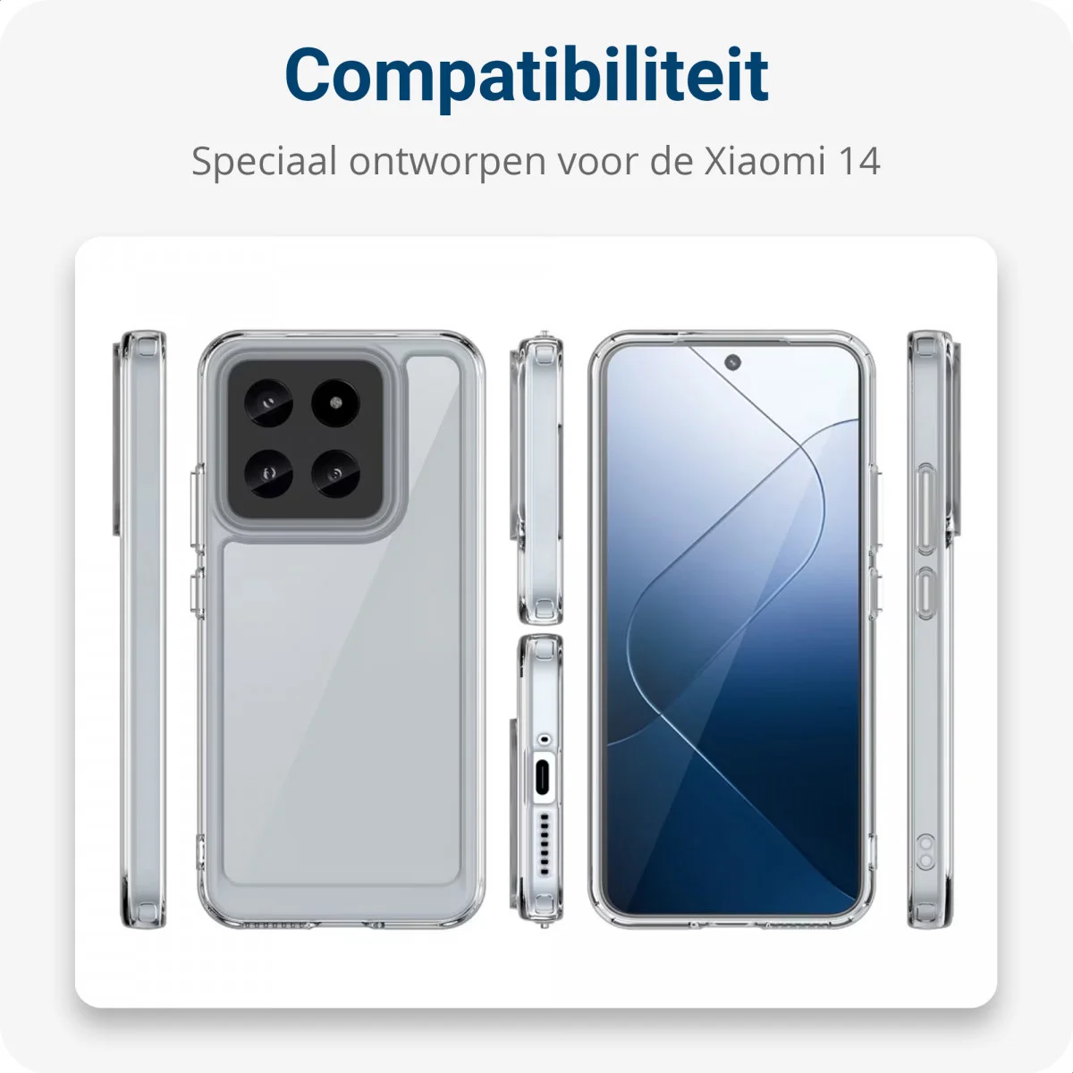 Xiaomi 14 Hoesje met Koord Schokbestendig TPU Transparant afbeelding 4
