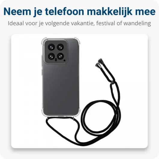 Xiaomi 14 Hoesje met Koord Schokbestendig TPU Transparant afbeelding 3