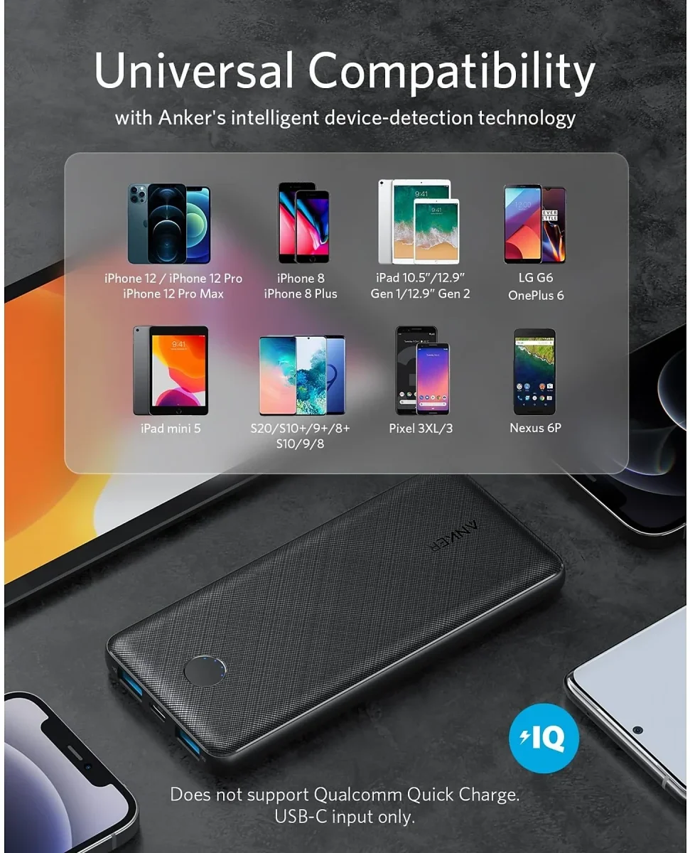 Anker PowerCore III Slim Lichte en Compacte Powerbank 10.000 mAh Zwart afbeelding 4