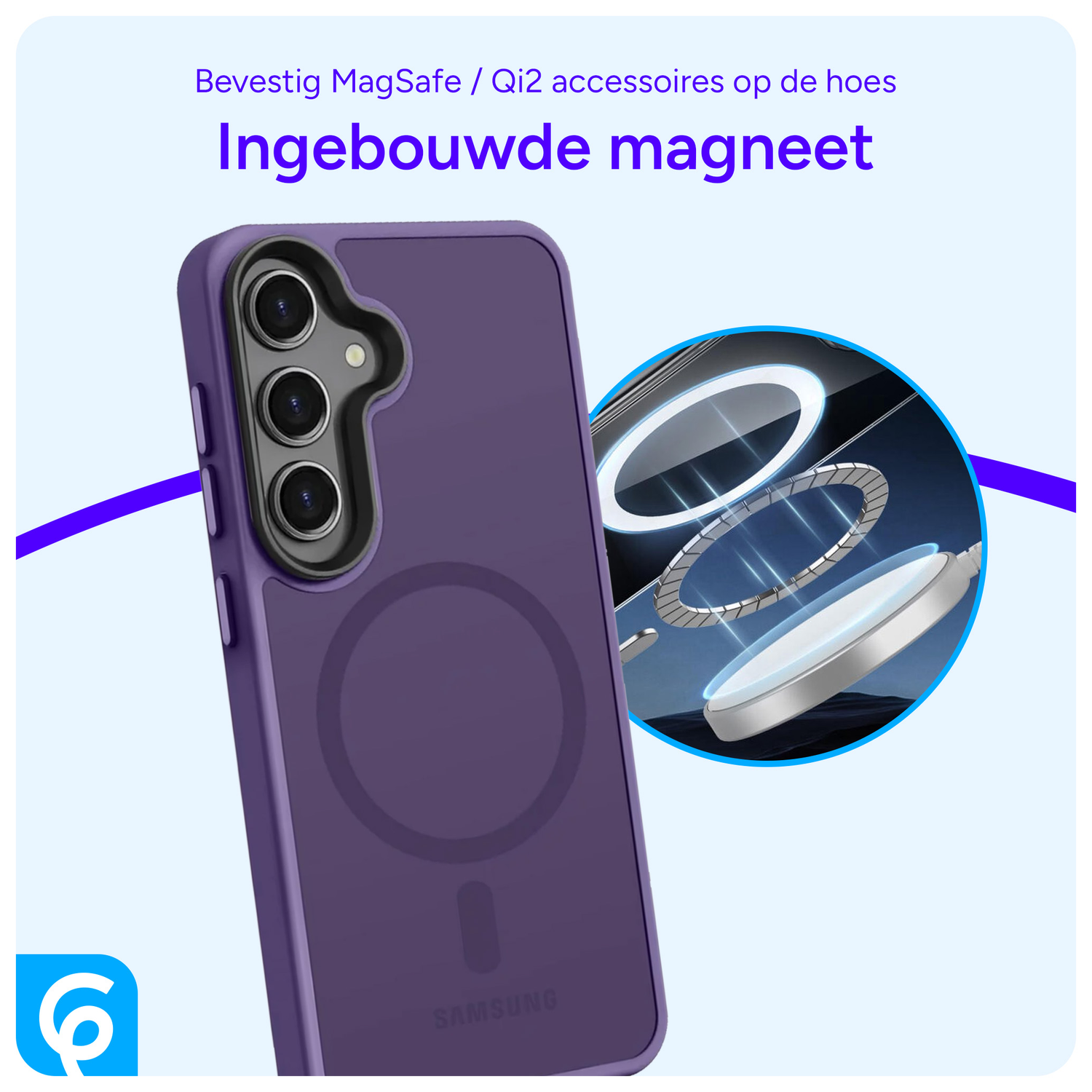 Samsung Galaxy S24 Hoesje met MagSafe Back Cover Matte Paars afbeelding 4