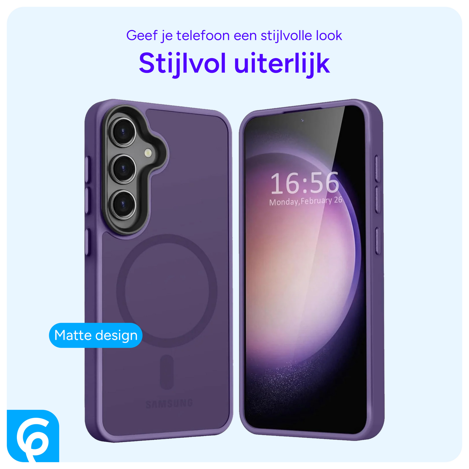 Samsung Galaxy S24 Hoesje met MagSafe Back Cover Matte Paars afbeelding 6
