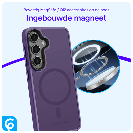 Samsung Galaxy S24 Hoesje met MagSafe Back Cover Matte Paars afbeelding 4