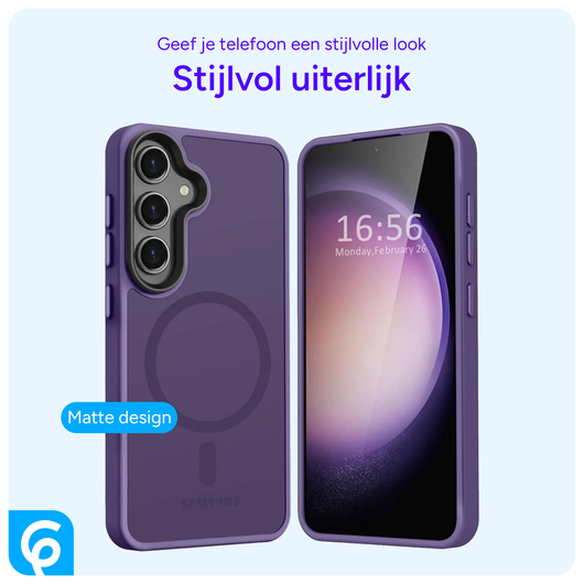 Samsung Galaxy S24 Hoesje met MagSafe Back Cover Matte Paars afbeelding 6