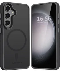 Samsung Galaxy S24 Hoesje met MagSafe Back Cover Matte Zwart