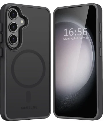 Samsung Galaxy S24 Hoesje met MagSafe Back Cover Matte Zwart Hoesjes