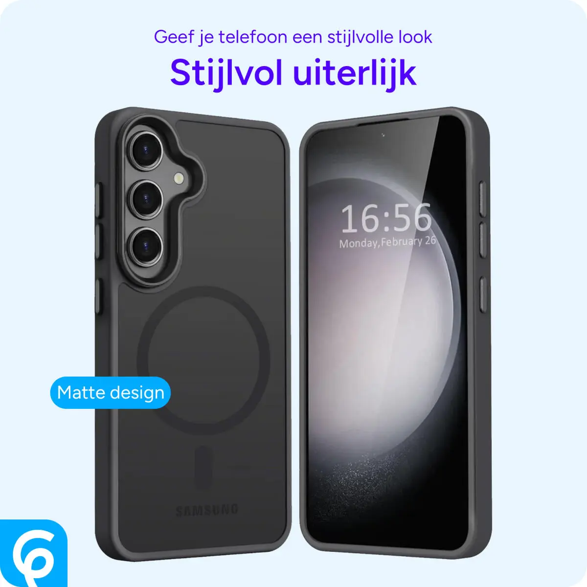 Samsung Galaxy S24 Hoesje met MagSafe Back Cover Matte Zwart afbeelding 6