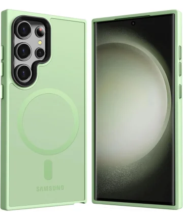 Samsung Galaxy S24 Ultra Hoesje met MagSafe Matte Groen Hoesjes