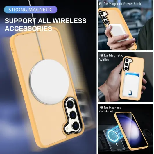 Samsung Galaxy S24 Ultra Hoesje met MagSafe Matte Oranje afbeelding 2