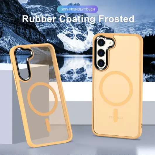 Samsung Galaxy S24 Ultra Hoesje met MagSafe Matte Oranje afbeelding 5